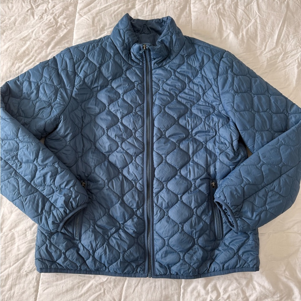 Blue Quilted Women's Puffer Jacket